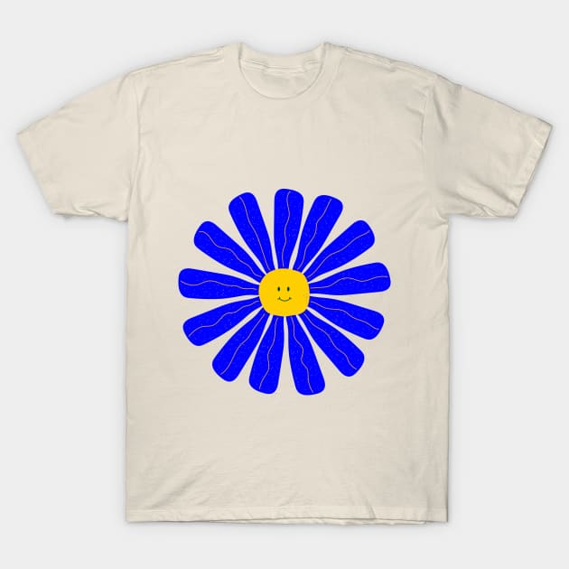 Happy blue flower T-Shirt by baltamkatinui